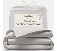 Bambaw Bamboo Duvet Cover Single, 135x200 cm, Cold Sheets for Sleeping, 100% Bamboo Sheets, Hotel Quality Bed Linen Single, Hypoallergenic & Antibacterial Cooling Duvet Cover 135x200 cm (Grey)