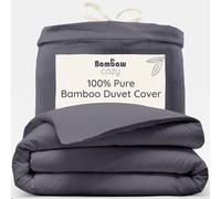 Bambaw Bamboo Duvet Cover Single, 135x200 cm, Cooling Bed Sheets, 100% Bamboo Bedding Single, Mite-Resistant Anti Allergy Bedding, Soft, Breathable & Cool Summer Duvet Cover 135x200 cm (Charcoal)