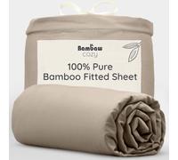 Bambaw Bamboo Fitted Sheet 160x200 cm, Deep Pocket 35cm, Anti Dust Mite Bedding, Bedsheet Bamboo Fibre, Allergy Friendly Cooling Sheets for Night Sweats, Super Soft Bedding Sheets 160x200 cm (Taupe)