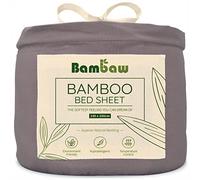 Bambaw Bamboo Fitted Sheet Double 140x200 cm, Deep Pocket 35 cm, Anti Allergy Bed Sheets, 100% Bamboo Bedding, Soft, Breathable & Cooling Bed Sheets Double, Deep Fitted Sheet 140x200 cm (Dark Grey)