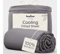 Bambaw Bamboo Fitted Sheet King Size 150x200 cm, Deep Pocket 35 cm, Luxury Summer Bed Sheets, 100% Bamboo, Anti Mites Cool Sheets for Night Sweats, King-Size Fitted Sheet (Dark Grey)