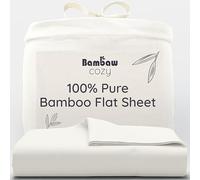 Bambaw Bamboo Flat Sheet Double, 240x290 cm, Hypoallergenic Anti Dust Mite Bedding, 100% Bamboo Sheets Double Bed, Breathable & Cool Bedding for Night Sweats, Hotel Quality Sheets 240x290 cm (Ivory)