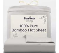 Bambaw Bamboo Flat Sheet King Size, 270x290 cm, Cooling Sheets for Night Sweats & Hot Sleepers, Hotel Bedding, Ultra Soft Bed Sheets, OEKO-TEX® STANDARD 100 & FSC® Certified (Grey)