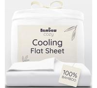 Bambaw Bamboo Flat Sheet Single, 180x290 cm, Cooling Sheets for Night Sweats & Hot Sleepers, Anti Allergy Bed Sheets, Soft & Hotel Quality Bedding, OEKO-TEX® STANDARD 100 & FSC® Certified (White)