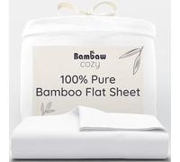 Bambaw Bamboo Flat Sheet Single, 180x290 cm, Keep Cool at Night Anti Allergy Bed Sheets, Soft Single Bamboo Sheet, Cool Bedding for Night Sweats, Hotel Quality Bed Flat Sheets 180x290 cm (White)