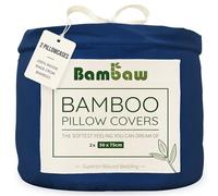 Bambaw Bamboo Pillow Cases 50x75 cm, 2 Pack, Cooling Pillowcases for Night Sweats, Antibacterial Pillowcase Bamboo, Anti Allergy Pillow Case with Envelope Closure, Soft Pillowcases 2 Pack (Navy Blue)