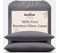 Bambaw Bamboo Pillowcase 50x75 cm, 2 Pack, Anti Frizz & Anti Acne Pillowcase, 100% Bamboo Cooling Pillow Cases with Envelope Closure, Anti Dust Mite & Cool Pillow Case 2 Pack, 50x75 cm (Charcoal)
