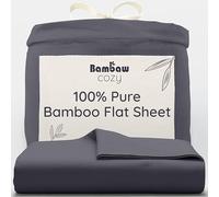 Bambaw Bamboo Single Flat Sheet, 240x290 cm, Keep Cool at Night Summer Bed Sheets, 100% Bamboo Bedding, Antibacterial & Anti Allergy Bedding, Breathable Single Flat Sheet 180x290 cm (Charcoal)