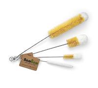 Bambaw Bottle Brush Set, 4 Cleaning Brushes, Bottle Cleaner Set, Water Bottle Brush, Straw and Glass Brush, Soft Cotton Tip to Prevent Scratches - Four Sizes