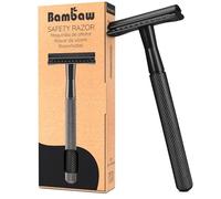 Bambaw Double Edge Razor Men, Metal Safety Razors for Men, Manual Shaving for a Close Shave with Non-Slip Handle, Suitable for All Skin Types, Smooth Shave, No Blade Included (Black)