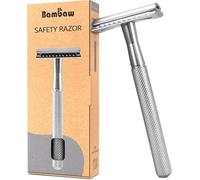 Bambaw Double Edge Safety Razor Silver | Zero Waste Safety Razors for Men and Women | Classic Metal Razor | Eco-Friendly & Reusable | No Blade Included