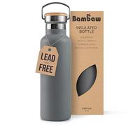 Bambaw Insulated 1litre Water Bottle Metal, 1 Litre Stainless Steel Water Bottles for Hot & Cold Drinks, Sleek & Lightweight, Wide Mouth for Easy Cleaning, Reusable & Rust-Resistant (Stormy Gray)