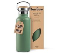 Bambaw Insulated Metal Bottle 500ml for Hot & Cold Drinks, 500ml Stainless Steel Water Bottle, Double-Walled, Reusable & Sleek, Easy to Carry & Fits Cup Holder, Great for Travel (Sage Green)