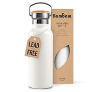 Bambaw Insulated Stainless Steel Water Bottle 750ml, Metal Water Bottle 750ml, Double-Walled, Rust-Resistant, Compact & Ideal for On-The-Go Use (Polar White)