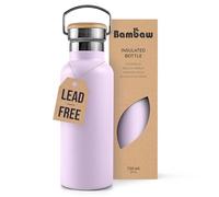 Bambaw Insulated Water Bottle 750ml, Water Bottle Stainless Steel 750ml Insulated, Leak-Proof & Lightweight, Reusable, Double-Walled & Great for Travel or Office (Lavander Haze)