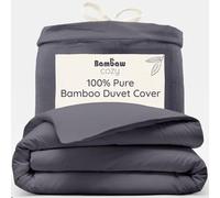 Bambaw King Size Bamboo Duvet Cover, 240x220 cm, Anti Allergy Bedding, 100% Bamboo Bedding King Size, Mite-Resistant Cooling Bed Sheets for Summer, Soft & Luxury Duvet Cover 240x220 cm (Charcoal)