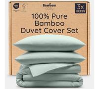 Bambaw King-size Duvet Cover Set, 3-Piece Bamboo Bedding Set (240 x 220 cm) with 2 Matching Cool Pillow Cases for Night Sweats (50 x 75 cm), Ultra Soft, Cooling & Hypoallergenic (Sea Glass)