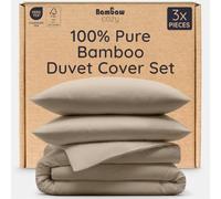 Bambaw King Size Duvet Cover Set, 3-Piece Bamboo Duvet Cover Set (240 x 220 cm) with 2 Pillow Cases 2 Pack Bamboo (50 x 75 cm), Ultra Soft, Gentle on Sensitive Skin, FSC® & OEKO-TEX® Certified (Taupe)
