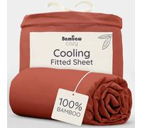 Bambaw King Size Fitted Sheets Bamboo, 150x200 cm, Deep Pockets 35cm, Anti Dust Mite Bedding, 100% Bamboo Bedding King Size for All Seasons, Hotel Quality Cooling Fitted Sheet 150x200 cm (Terracotta)