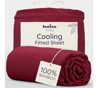 Bambaw King Size Fitted Sheets Bamboo, 150x200 cm, Deep Pockets 35cm, Anti Dust Mite Bedding, 100% Bamboo Bedding King Size for All Seasons, Hotel Quality Cooling Fitted Sheet 150x200 cm (Burgundy)