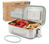 Bambaw Metal Lunchbox 800 ml | Lunch Containers with Dividers | Small Stainless Lunch Box for Kids | Leakproof Food Container | Eco Lunch Box | Metal Tin | Metal Box with Lid 800 ml | Sandwich Box