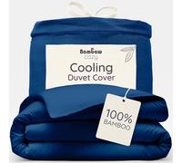 Bambaw Navy Kingsize Duvet Cover - Organic Bamboo Bedding, King Size 240x220 cm, Anti Allergy, Cooling Cover