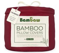 Bambaw Pillow Case 50x75 Bamboo, 2 Pack, Hypoallergenic & Cool Pillow Cases, 100% Bamboo Cooling Pillowcase with Envelope Closure, Hotel Pillowcases 2 Pack, 50x75 cm, Oeko-Tex Certified (Burgundy)