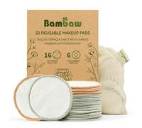 Bambaw Reusable Make Up Pads, 22 Bamboo Pads with Laundry Bag, Eco-Friendly Cleansing Cotton Buds, Reusable Buds for Eyes and Face, Zero Waste, Make Up Cotton Wool Pad
