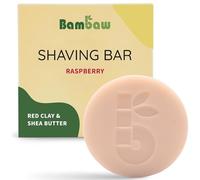 Bambaw Shaving bar for Women 80g, Red Clay & Shea Butter Shave Soap, Shaving Bar Women, Natural, Eco, Vegan, Exfoliating Shave Bar, Raspberry