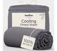 Bambaw Single Bed Bamboo Fitted Sheet 90x190 cm, Deep Pocket 35cm, Anti Allergy Bedding Bamboo, Soft & Anti Dust Mites Cooling Bedding for Night Sweats, Deep Single Fitted Sheet 90x190 cm (Charcoal)