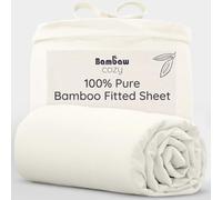 Bambaw Super King Bamboo Fitted Sheet 180x200 cm, Deep Pocket 35 cm, Anti Allergy Bedding, Bedsheet Bamboo Fibre, Breathable & Cooling Bedding for Night Sweats, Super King Deep Fitted Sheet (Ivory)
