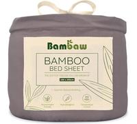 Bambaw Superking Bamboo Fitted Sheet 180x200 cm, Deep Pocket 35 cm, Luxury Hotel Quality Sheets, Bamboo Bedding Super King Size, Anti-Allergy Super Soft Bedding, Cooling Sheets for Bed (Dark Grey)