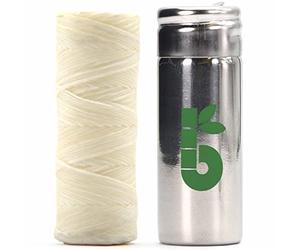 Bambaw Vegan Eco Floss and Stainless Steel Dental Floss Dispenser, Non Plastic Dental Floss, Tooth Floss, Natural Dental Tape, 1x50 Meter Refill