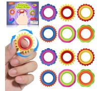 Bambebe 12 Pack Fidget Sensory Rings - Quiet Textured Finger Toys for Kids & Adults, Calming Stress Relief for Autism, ADHD, Anxiety, Suitable for Classroom & Office