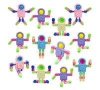 Bambebe 12PCS Fidget Sensory Toys for Kids, Transformable Chain Robot Finger Toy, Stocking Fillers: Party Bag Favor Gifts for Kids Adult, Baby Bath Toys for 3+ Years Old(Random Color)