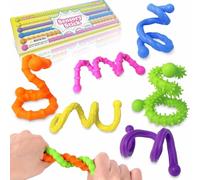 Bambebe 6 Pack Fidget Toys Sensory Stick: Textured Calming Sensory Toys for Autism Kids, Anxiety Relief Fidgets for Classroom Student, Travel Activities Essential Fidget Toy, Road Trip Essentials