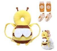 Bambebe Baby Head Protection Pillow Head Protection Backpack Safety Pads Adjustable Size Head Protector for 4-24 Months Toddler Safety Helmet Harness Walking(Bee)