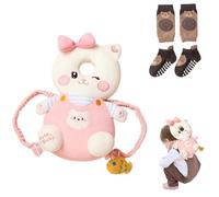 Bambebe Baby Head Protection Pillow Head Protection Backpack Safety Pads Adjustable Size Head Protector for 4-24 Months Toddler Safety Helmet Harness Walking(Cat)