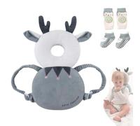 Bambebe Baby Head Protection Pillow Head Protection Backpack Safety Pads Adjustable Size Head Protector for 4-24 Months Toddler Safety Helmet Harness Walking(Deer)