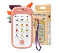 Bambebe Baby Phone Toys for 1 Year Old Boys Girls Gifts, Musical Sounds Toys for Babies12-18 Months, Interactive Baby Cell Phone Toy with Early Education & Music(Pink)