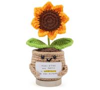 Bambebe Positive Sunflower Doll Crochet Handmade Gift for Coworker Girlfriend Teacher Thank You Birthday Christmas Mother's Day