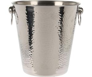 Bambelaa! Champagne Cooler Stainless Steel Large Double-Walled Bucket Wine Cooler Champagne Cooler Bottle Cooler Silver (Diameter Approx. 20 cm)