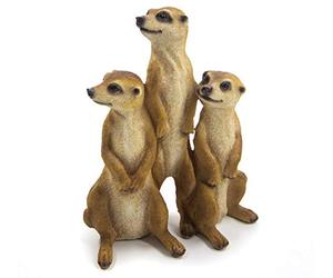 Bambelaa! Set of 3 meerkat family figures, garden decoration, large garden figure for outside use (approx. 15.5 x 7.5 x 20.5 cm)