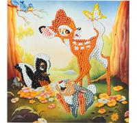 Craft Buddy Crystal Art Disney CCK-DNY804 Bambi and Friends, 18x18cm Crystal Art Card, Multicolor