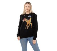 Bambi Butterfly Cotton Sweatshirt Disney Black L