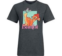 Disney Women's Bambi Butterfly Pop T-Shirt in Charcoal | Size: 2XL Disney Charcoal 2XL