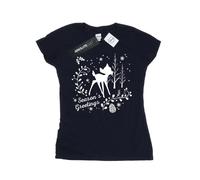 Bambi Christmas Greetings Cotton T-Shirt Disney Navy XXL