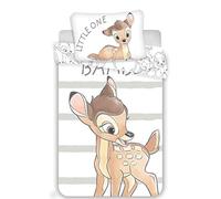 Bambi Disney Baby Bedding Set 100 x 135 cm + 40 x 60 cm Cotton | Reversible baby bedding | Natural cotton soft breathable | Official Disney | Age 0-3 | Cot size | Gift | Machine washable