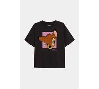 Bambi Girl's Face Girls T-Shirt Black | Size: 5-6 Years Bambi Black 5-6 Years
