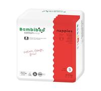 Bambiboo - COTTONWEAR Baby Nappies - Disposable - Size 5 Junior (12-17kg) - Organic Cotton, Plant-Based Fabrics, Wetness Indicator, 3D Ruffles - Fragrance-Free - 24 pcs